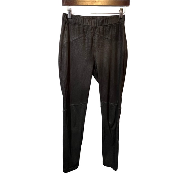 Free People Pants - Free People Black Faux Leather Leggings‎ Pants Moto Skinny Textured Size XS